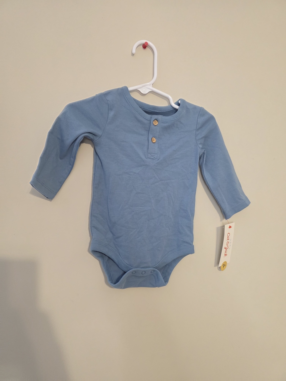 Cat & Jack Long-Sleeve One-Piece Bodysuit in Light Blue